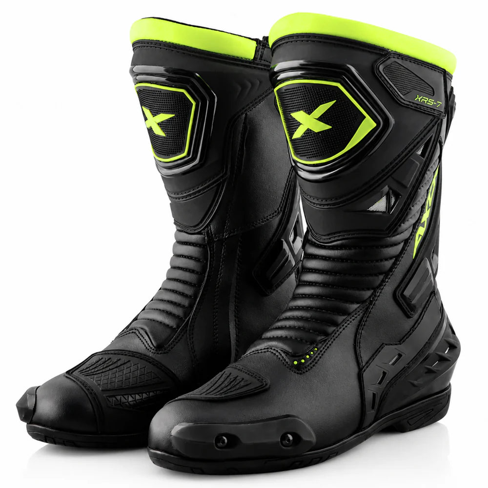 AXOR SLIP STREAM PRO RIDING BOOTS- BLACK/NEON GREEN