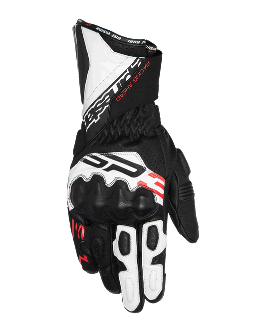 ALPINESTAR SP-3 RACING/SPORT GLOVES BLACK/WHITE/RED FLUO