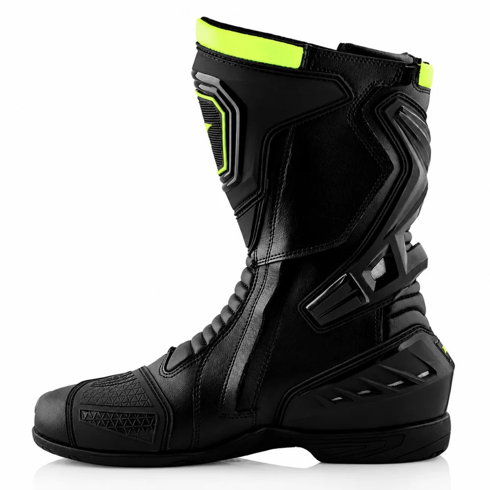 AXOR SLIP STREAM PRO RIDING BOOTS- BLACK/NEON GREEN