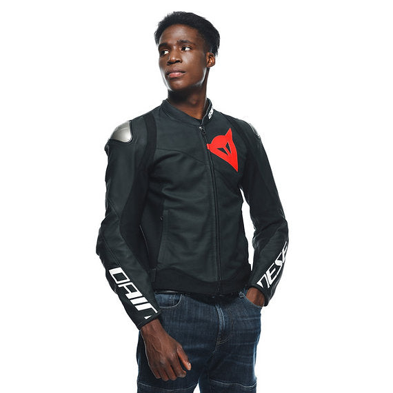 DAINESE SPORTIVA LEATHER JACKET – BLACK-MATT – BikeFormers