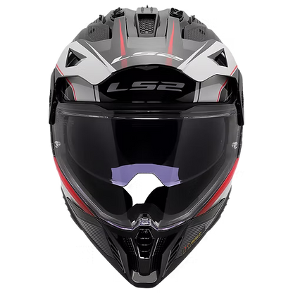 LS2 MX436 PIONEER II 100th MERIDIAN GLOSS BLACK GREY RED
