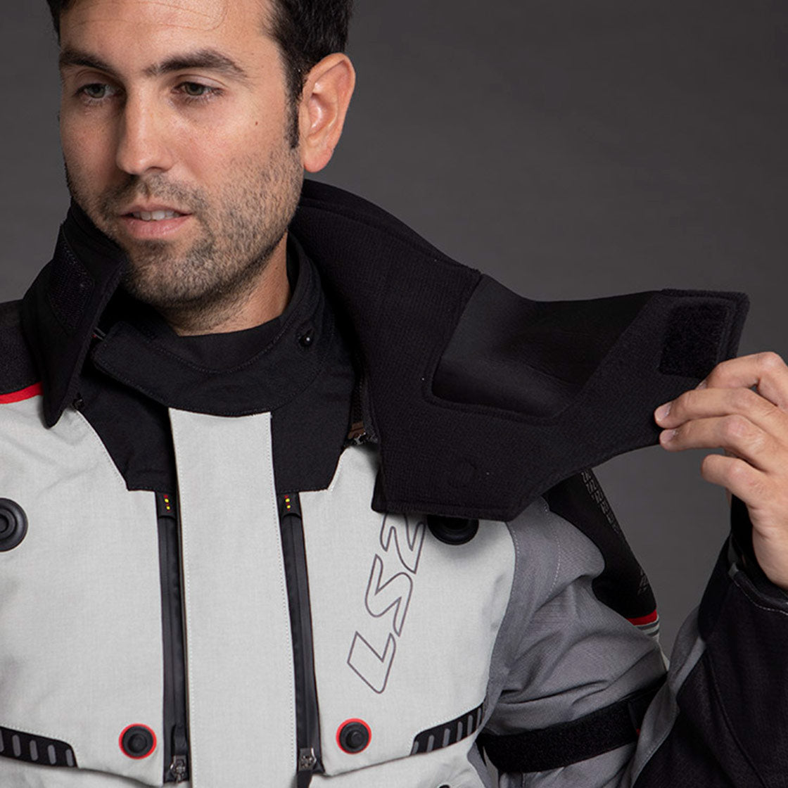LS2 APOLLO MAN ALL WEATHER JACKET BLACK RED GREY