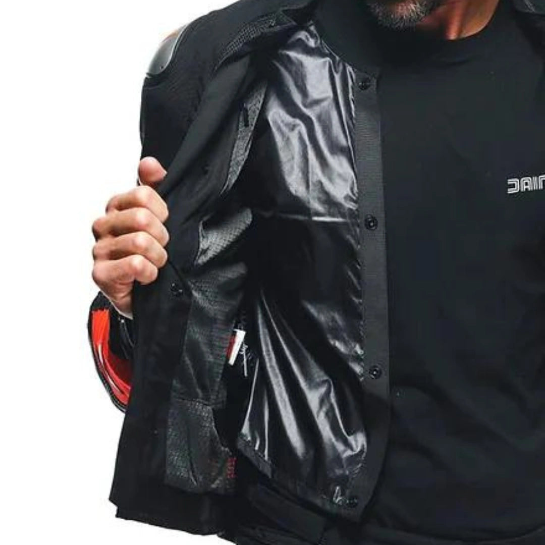 DAINESE ENERGYCA AIR TEX JACKET-BLACK/FLURO-RED