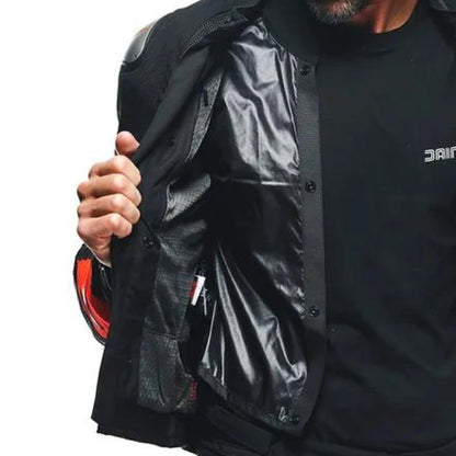 DAINESE ENERGYCA AIR TEX JACKET-BLACK/FLURO-RED