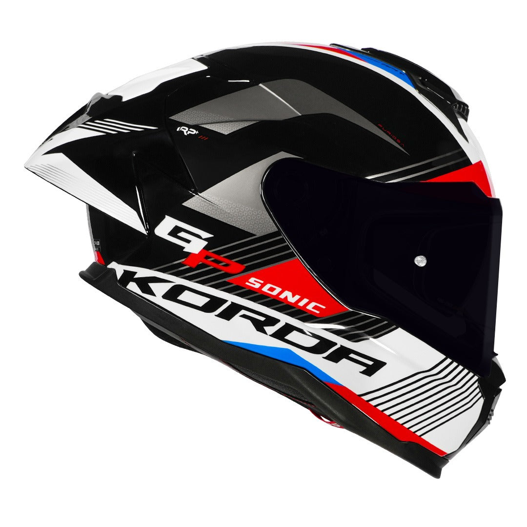 KORDA SONIC GP FURIOSA WHITE RED HELMET