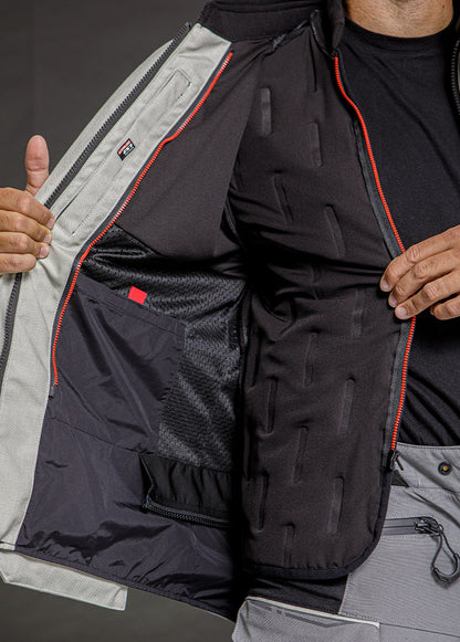LS2 APOLLO MAN ALL WEATHER JACKET BLACK RED GREY