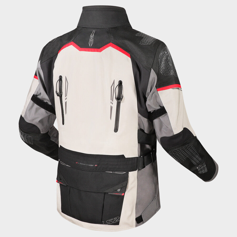 LS2 APOLLO MAN ALL WEATHER JACKET BLACK RED GREY