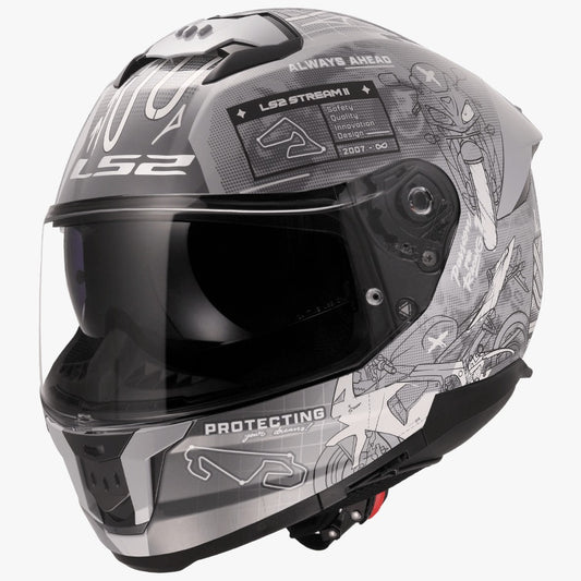 LS2 FF320 STREAM II GP GLOSS GREY GRAY