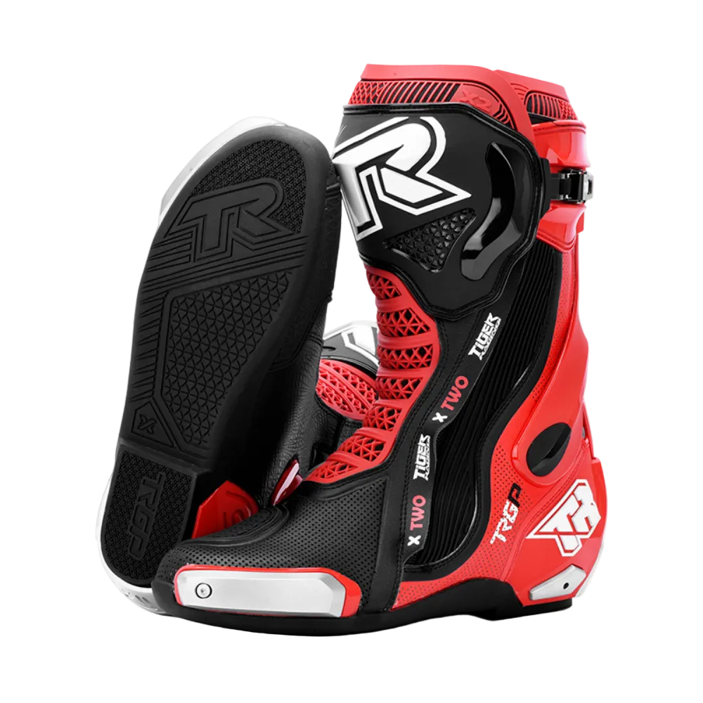 TIGER RACING XTWO RACING BOOTS - RED BLACK