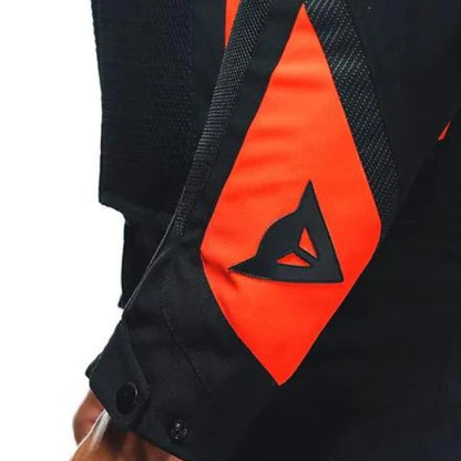 DAINESE ENERGYCA AIR TEX JACKET-BLACK/FLURO-RED