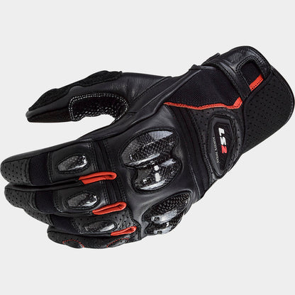 LS2 SPARK II LEATHER BLACK RED