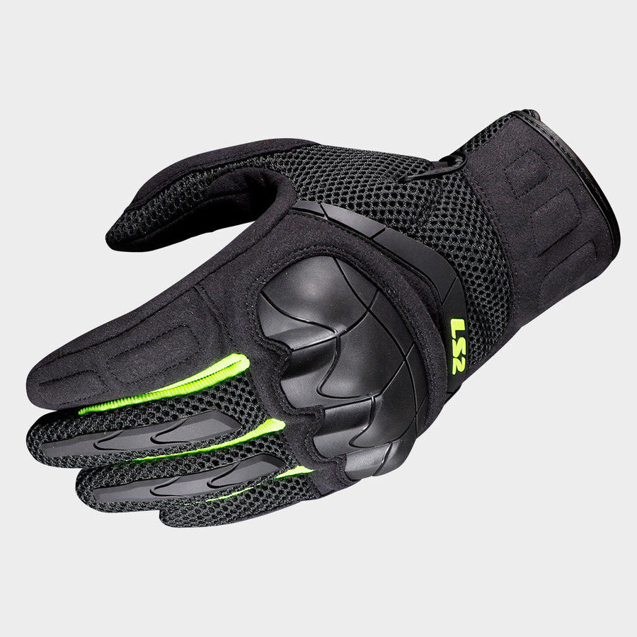 LS2 KUBRA BLACK HI-VIZ GREEN