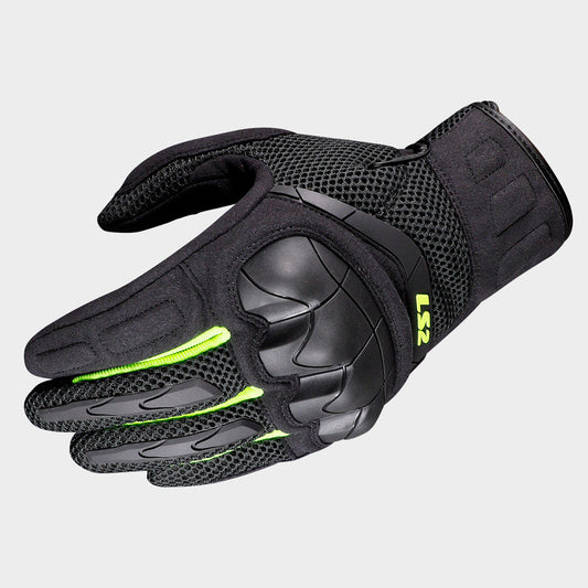 LS2 KUBRA BLACK HI-VIZ GREEN