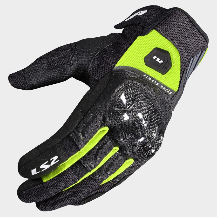 LS2 ATOM GLOVES BLACK HIV YELLOW
