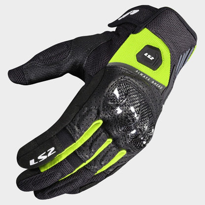 LS2 ATOM GLOVES BLACK HIV YELLOW