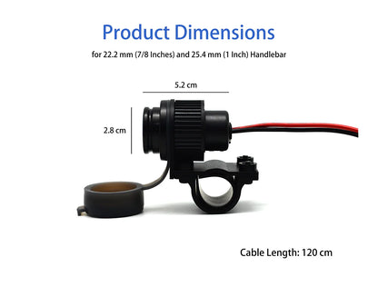 CLIFF TOP HANDLEBAR MOUNTED 36W PD USB-C + QC 3.0 (PLASTIC)