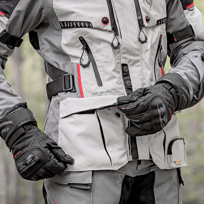 LS2 APOLLO MAN ALL WEATHER JACKET BLACK RED GREY