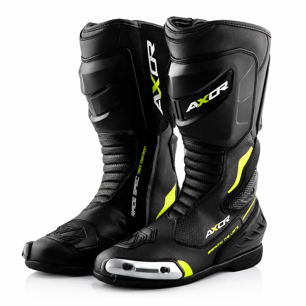 AXOR RACER TEC BOOTS BLACK NEON GREEN