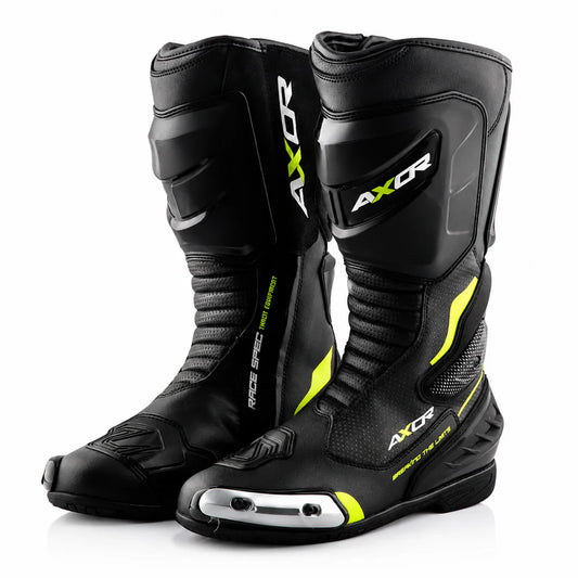 AXOR RACER TEC BOOTS BLACK NEON GREEN