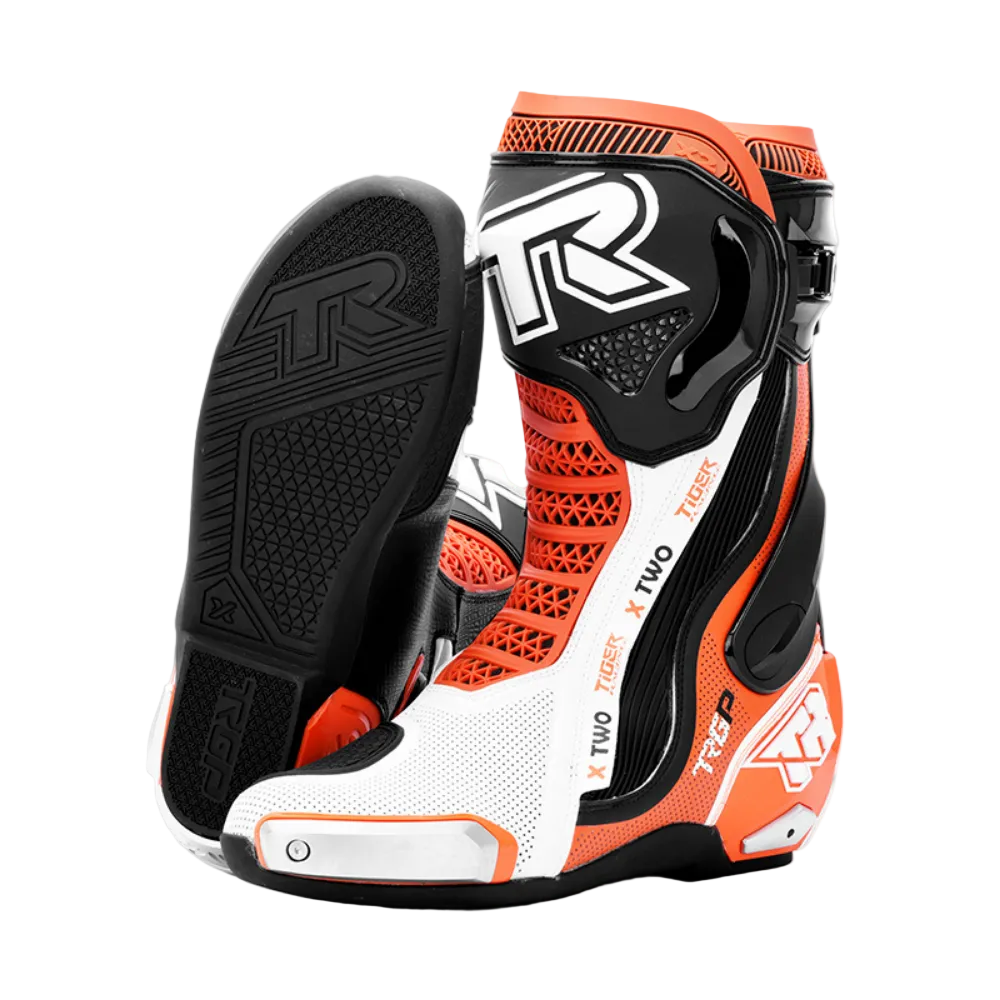 TIGER RACING XTWO RACING BOOTS - ORANGE BLACK