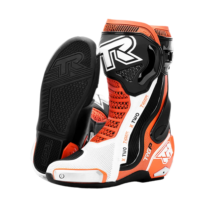TIGER RACING XTWO RACING BOOTS - ORANGE BLACK