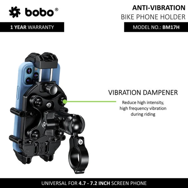 BOBO BM17 ANTI-VIBRATION BIKE / CYCLE PHONE HOLDER MOTORCYCLE MOBILE MOUNT