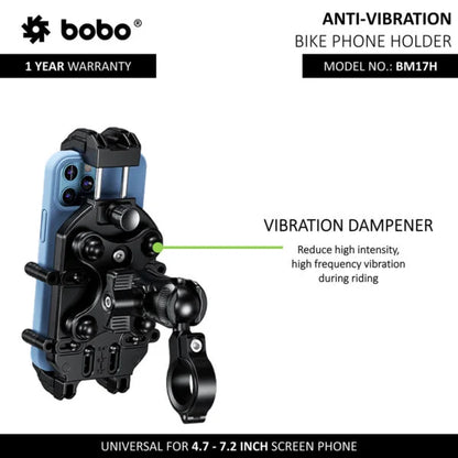 BOBO BM17 ANTI-VIBRATION BIKE / CYCLE PHONE HOLDER MOTORCYCLE MOBILE MOUNT