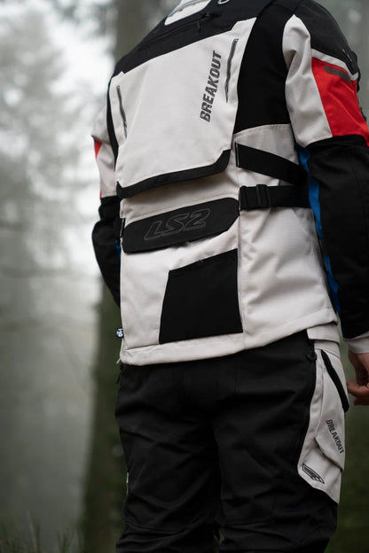 LS2 BREAKOUT MAN JACKET GREY-BLUE-RED (AA CERTIFIED)