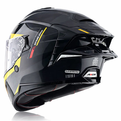 AXOR BRUTALE KRYPTIC DUAL SPOILER HELMET BLACK YELLOW