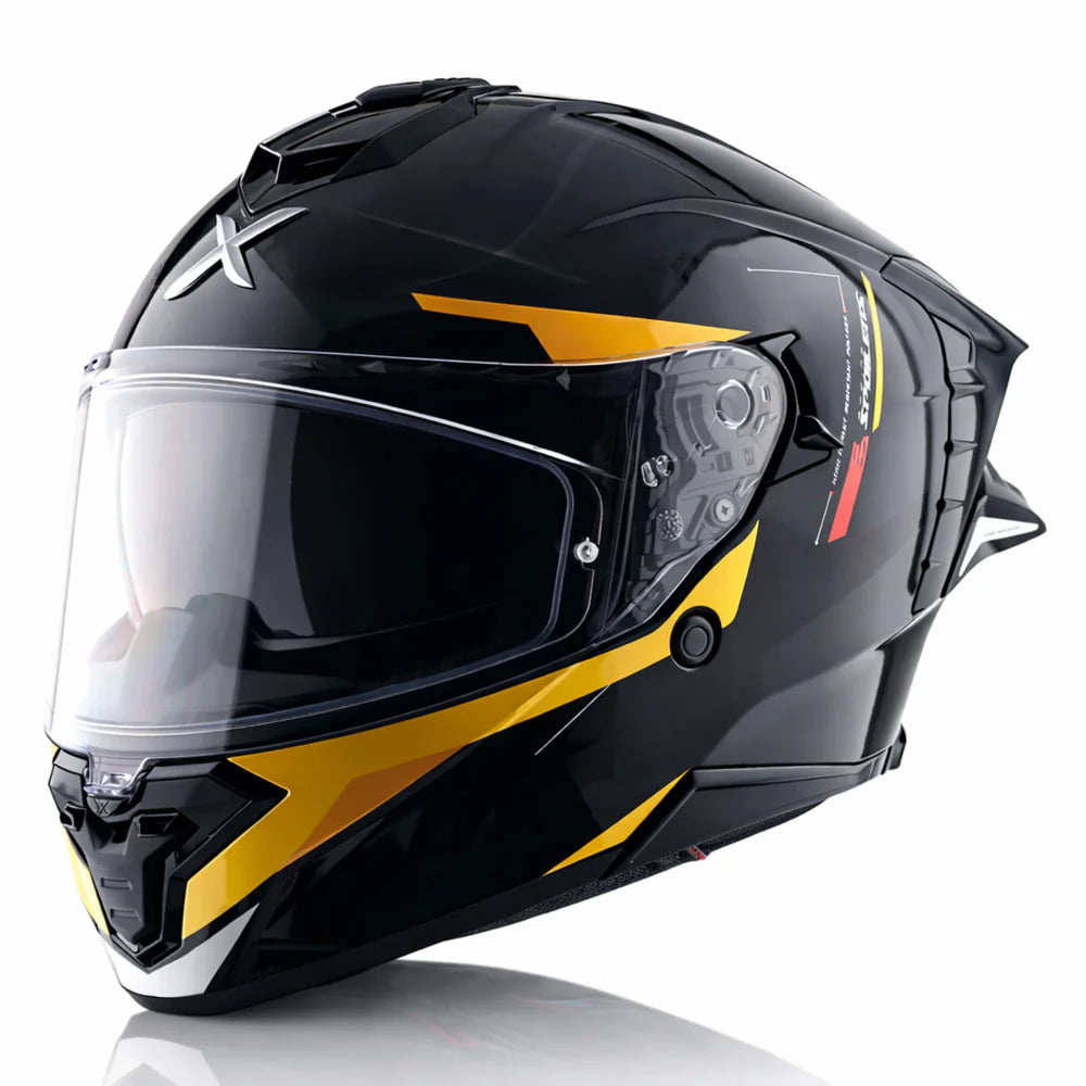AXOR BRUTALE KRYPTIC DUAL SPOILER HELMET BLACK YELLOW