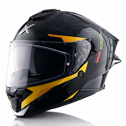AXOR BRUTALE KRYPTIC DUAL SPOILER HELMET BLACK YELLOW