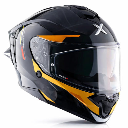 AXOR BRUTALE KRYPTIC DUAL SPOILER HELMET BLACK YELLOW