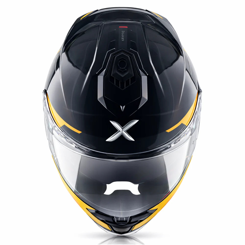 AXOR BRUTALE KRYPTIC DUAL SPOILER HELMET BLACK YELLOW