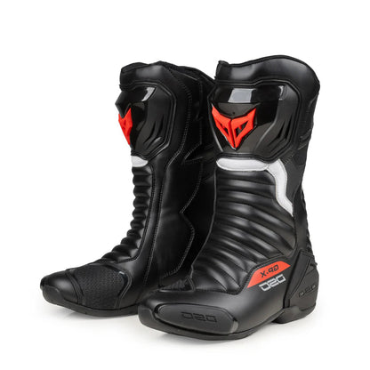 DSG GP-X RIDING BOOTS BLACK RED