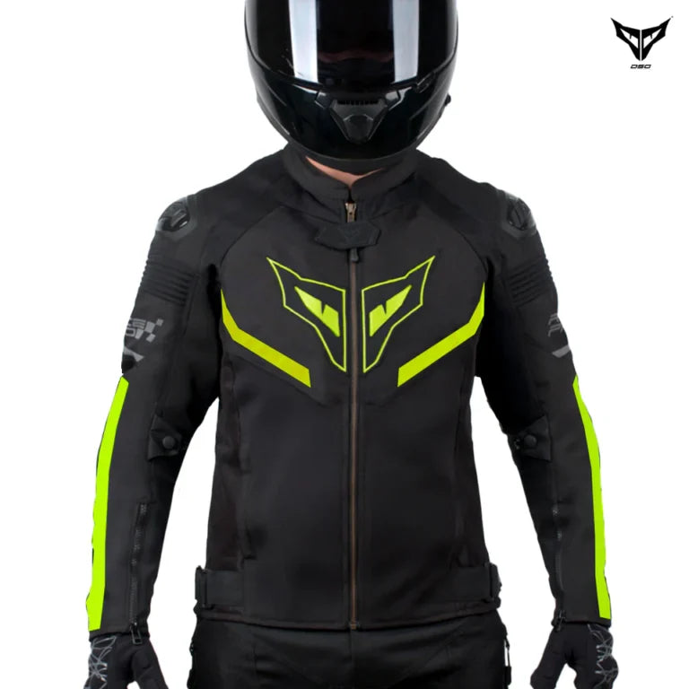 DSG RACE PRO V3 BLACK YELLOW FLUO RIDING JACKET