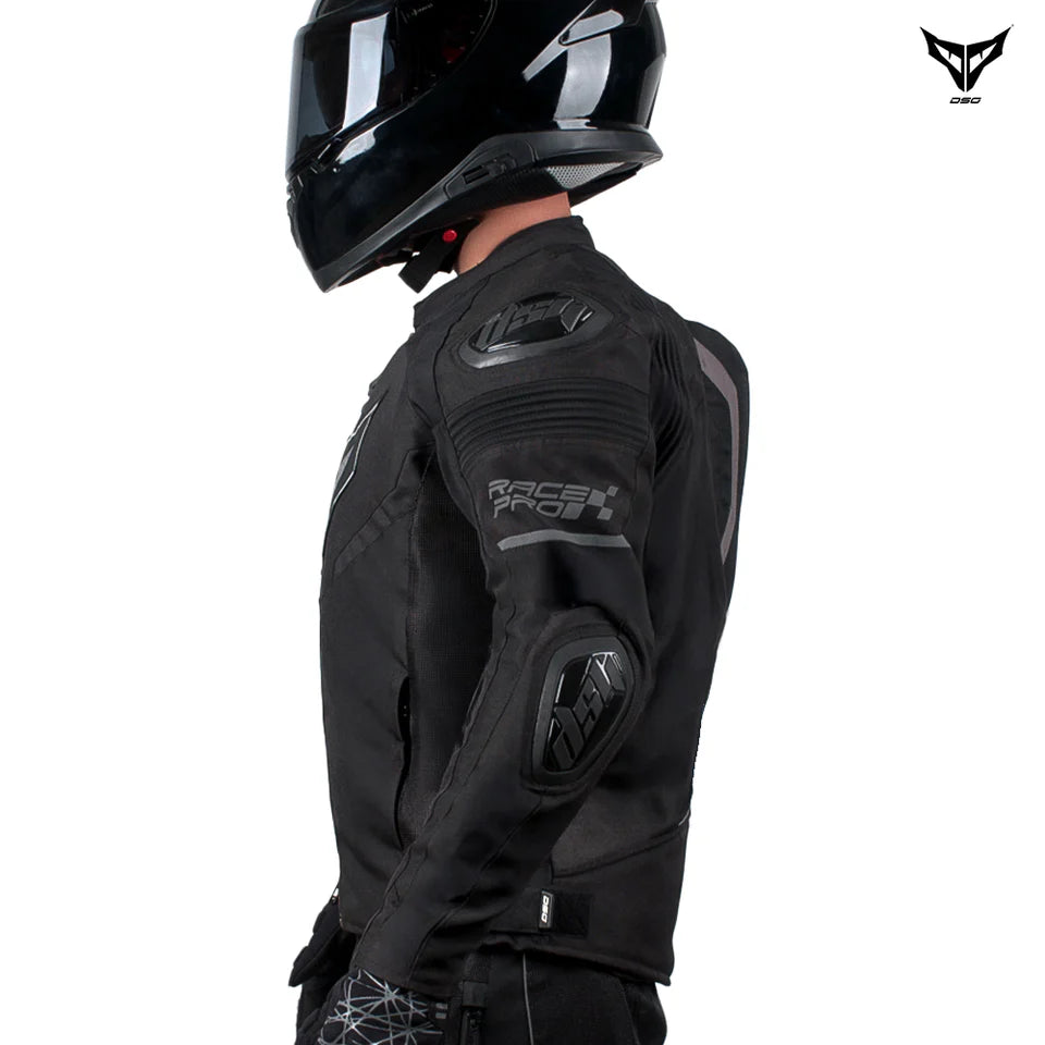 DSG RACE PRO V3 BLACK RIDING JACKET BLACK