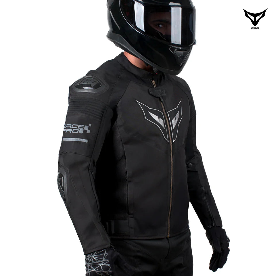 DSG RACE PRO V3 BLACK RIDING JACKET BLACK