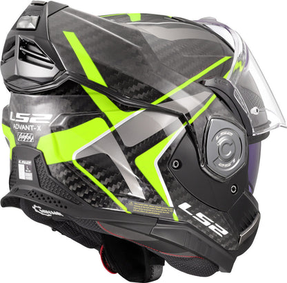 LS2 FF901 ADVANT X CARBON MODULAR HELMET - FUTURE II BLACK FLUO