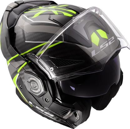 LS2 FF901 ADVANT X CARBON MODULAR HELMET - FUTURE II BLACK FLUO