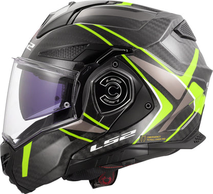 LS2 FF901 ADVANT X CARBON MODULAR HELMET - FUTURE II BLACK FLUO