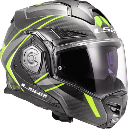 LS2 FF901 ADVANT X CARBON MODULAR HELMET - FUTURE II BLACK FLUO