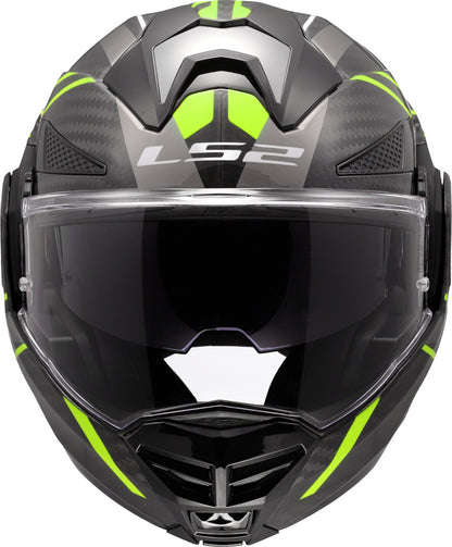 LS2 FF901 ADVANT X CARBON MODULAR HELMET - FUTURE II BLACK FLUO