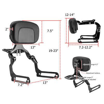 MOTORCYCLE PILLION CUM PASSENGER BACKREST WITH LUGGAGE RACK FOR FATBOB M8