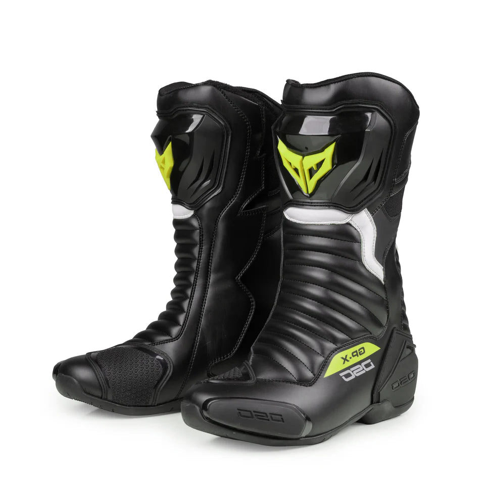 DSG GP-X RIDING BOOTS BLACK YELLOW FLUO