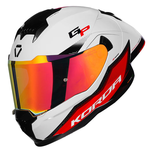 KORDA SONIC GP RAPIDE WHITE RED HELMET