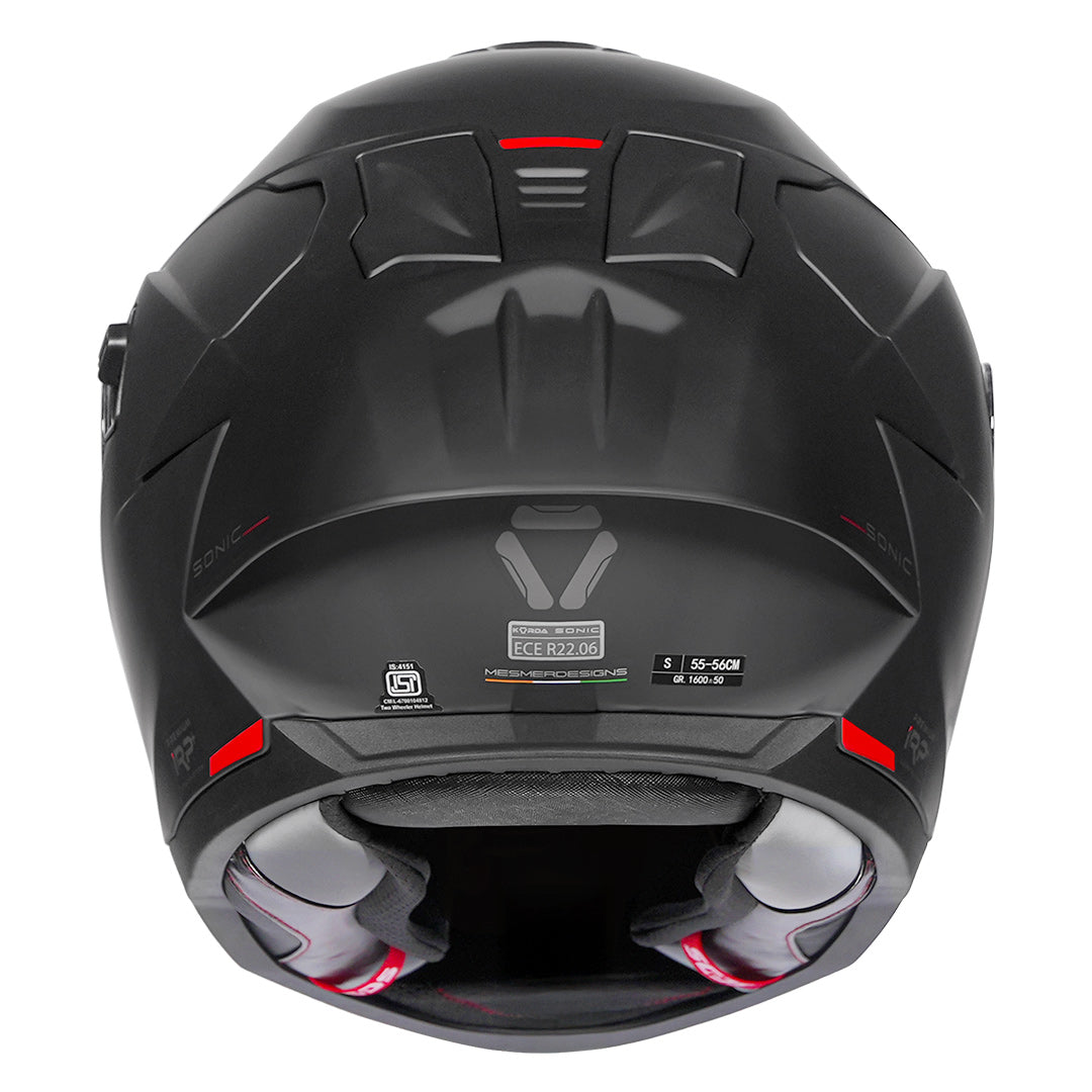 KORDA SONIC GP SOLID MATT BLACK HELMET