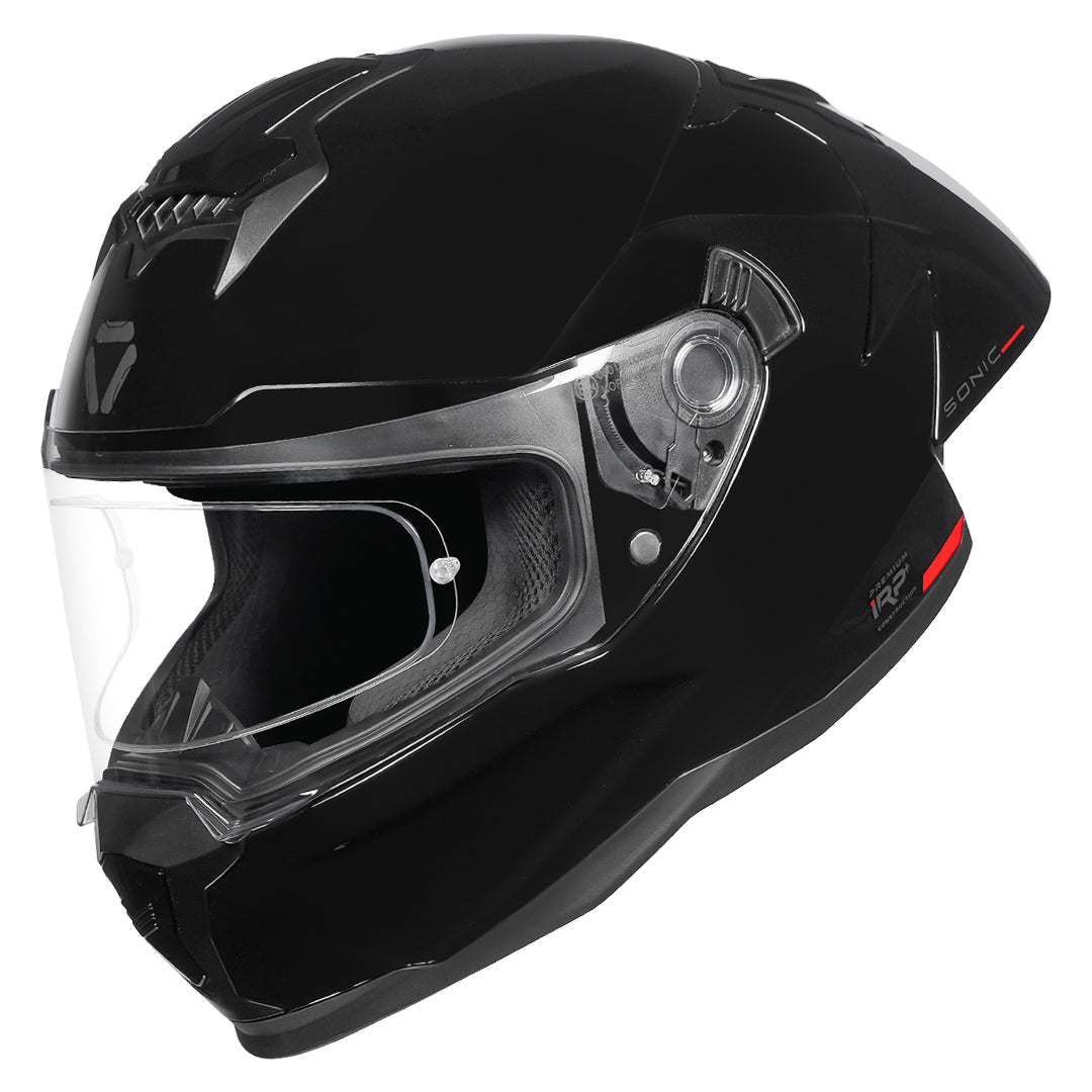 KORDA SONIC GP SOLID GLOSS BLACK HELMET