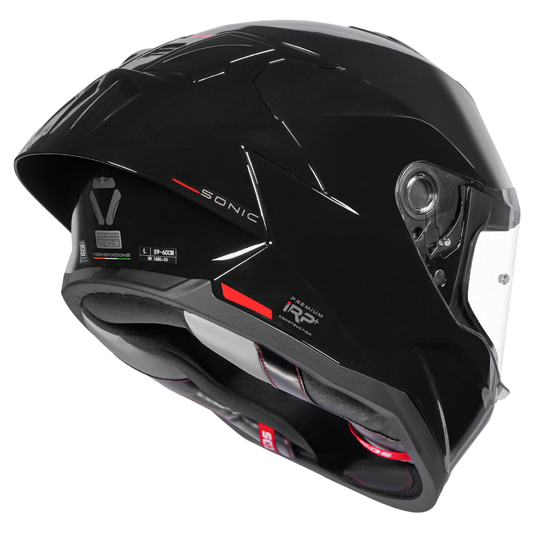 KORDA SONIC GP SOLID GLOSS BLACK HELMET