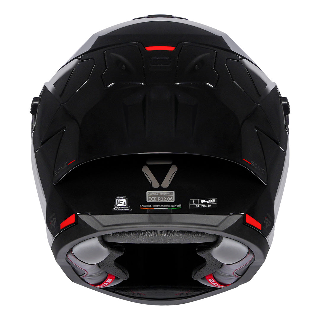 KORDA SONIC GP SOLID GLOSS BLACK HELMET