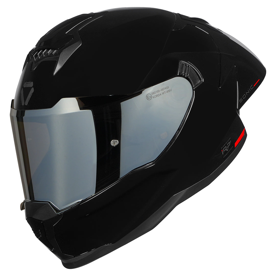KORDA SONIC GP SOLID GLOSS BLACK HELMET
